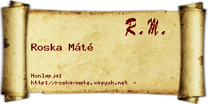 Roska Máté névjegykártya
